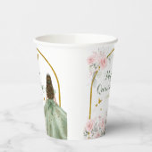 Gobelets En Papier Bleu rose or princesse papillon Quinceañera (Gauche)