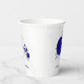 Gobelets En Papier bleu royal & fleurs blanches argent (Droite)