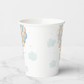 Gobelets En Papier Bleu Teddy Bear Baby shower à air chaud (Gauche)