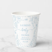 Gobelets En Papier Bleu Toile Ours Baby shower Garçon (Recto)