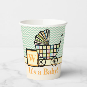 Gobelets En Papier Blocs de bébé Poussette de papier Coupe