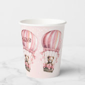 Gobelets En Papier Blonde en Teddy Bear Rose Cute Hot Air (Verso)