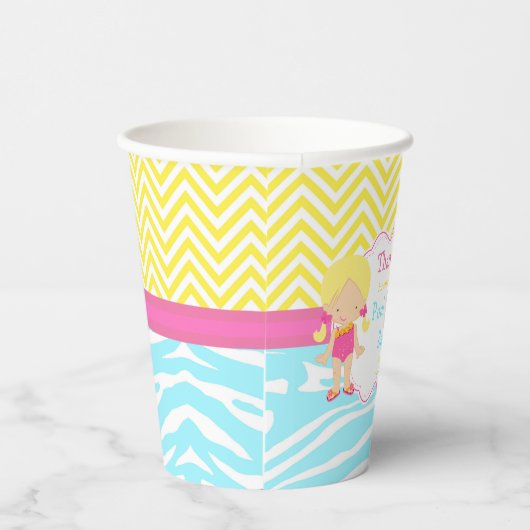 Gobelets En Papier Blonde Girl Pool Party Bash Party (Droite)