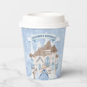 Gobelets En Papier Blonde hiver neige Princesse Anniversaire (Verso)