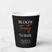 Gobelets En Papier Bloom Vingt à Bask I Black Adult Anniversaire Part (Recto)