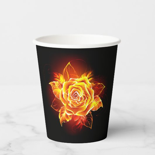 Gobelets En Papier Blooming Fire Rose (Recto)