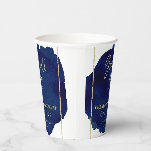 Gobelets En Papier Blue Abstrait Nurse Médicale Caduceus Graduation (Droite)