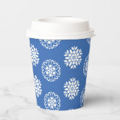 Gobelets En Papier Blue Azure Mediterranean Tiles Pattern (Verso)