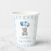 Gobelets En Papier Blue Balloons Teddy Bear Birthday  (Recto)