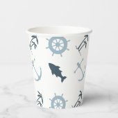 Gobelets En Papier Blue Beach Ancres Palm Trees (Verso)