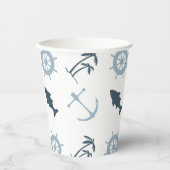 Gobelets En Papier Blue Beach Ancres Palm Trees (Recto)