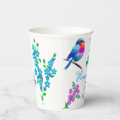 Gobelets En Papier Blue Bird Oubliez Moi Pas Floral 70e Anniversaire (Droite)