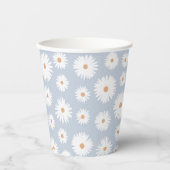 Gobelets En Papier Blue Boho Daisy fête d'anniversaire (Recto)