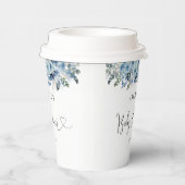 Gobelets En Papier Blue Boho Floral Baby shower Paper Cup (Droite)
