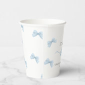 Gobelets En Papier Blue Bow C'Est Un Baby shower Garçon (Droite)