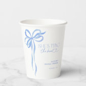 Gobelets En Papier Blue Bow Elle Attache le Nœud Fête de Mariage (Verso)