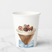 Gobelets En Papier Blue Bow Espresso Martini Baby Shower (Verso)
