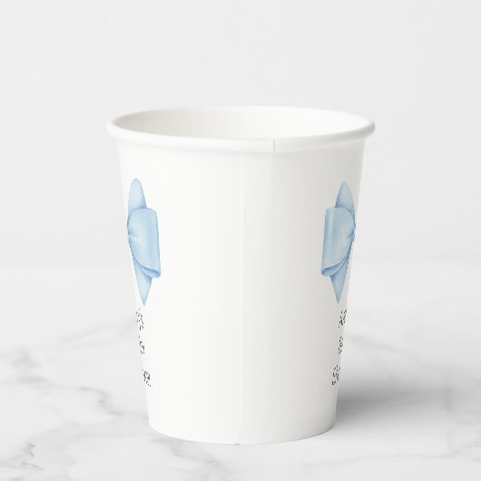 Gobelets En Papier Blue Bow Modern Boy Baby shower (Droite)