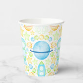 Gobelets En Papier Blue Boys aquarelle Astronaut spatial (Gauche)