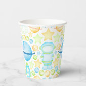 Gobelets En Papier Blue Boys aquarelle Astronaut spatial (Recto)