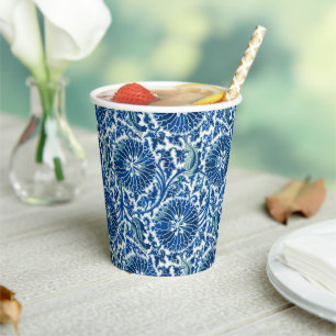 Gobelets En Papier Blue Chinese Floral Pattern