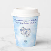 Gobelets En Papier Blue Chinoiserie Baby Shower Tableware Set (Verso)