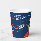 Gobelets En Papier Blue Creative Space Rocket Astronaut Kids Birthday (Droite)