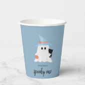 Gobelets En Papier Blue Cute Ghost Halloween premier anniversaire gar (Verso)