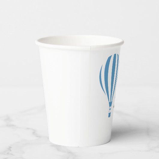 Gobelets En Papier Blue Cute Hot Air Balloon Oh Boy Baby shower (Droite)