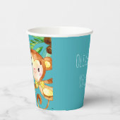 Gobelets En Papier Blue Cute Monkey Baby Boy Faire-part (Gauche)