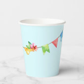 Gobelets En Papier Blue Cute Monkey Personnalisé Joyeux anniversaire (Verso)