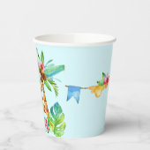 Gobelets En Papier Blue Cute Monkey Personnalisé Joyeux anniversaire (Gauche)