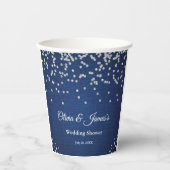 Gobelets En Papier Blue Denim Diamonds Pearls Couple Wedding shower (Recto)