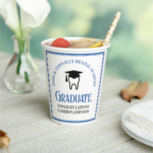 Gobelets En Papier Blue Dental School Custom Dentist Gradust Party