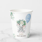 Gobelets En Papier Blue Elephant Baby Shower Boy Paper (Verso)