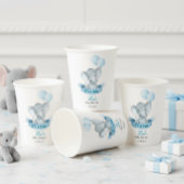 Gobelets En Papier Blue Elephant It's a Boy Baby Shower Cups
