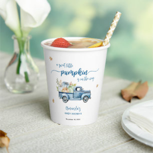 Gobelets En Papier Blue Farm Truck Petit Baby shower Citrouille