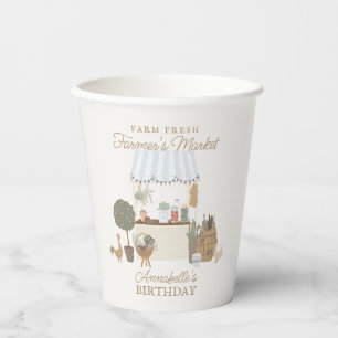 Gobelets En Papier Blue Farmers Market Farm Fraîche Anniversaire frai