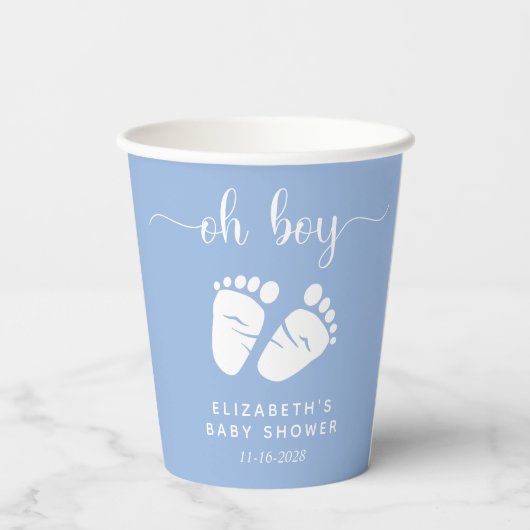 Gobelets En Papier Blue Feet Baby Boy Douche (Verso)