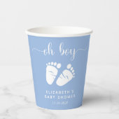 Gobelets En Papier Blue Feet Baby Boy Douche (Recto)