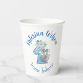 Gobelets En Papier  Blue Flower Mixer Small Bakery Logo Brand (Verso)
