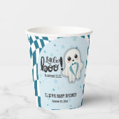 Gobelets En Papier Blue Ghost Little Boo est presque dû Baby shower (Recto)