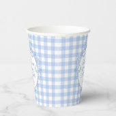 Gobelets En Papier Blue Gingham Coquette Bow Bridal Shower (Droite)