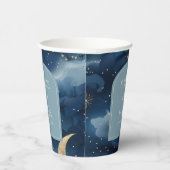 Gobelets En Papier Blue Gold Elegant Celestial Starry Sky Wedding (Droite)