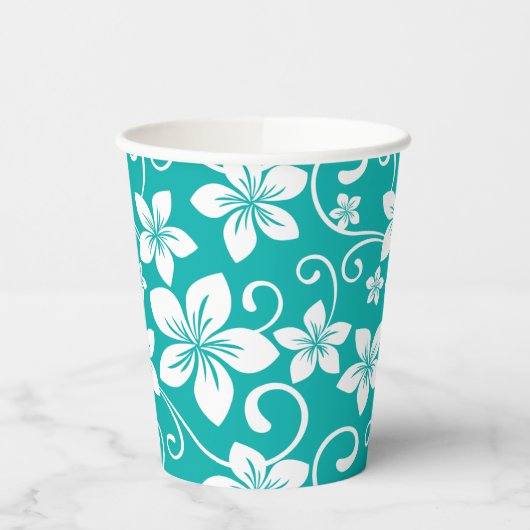 GOBELETS EN PAPIER BLUE HAWAII (TURQUOISE) (Gauche)
