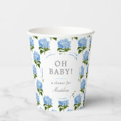 Gobelets En Papier Blue Hydrangea Motif Oh Baby Boy Douche (Verso)