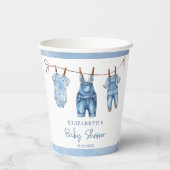 Gobelets En Papier Blue Jean Baby Denim Baby shower garçon (Verso)