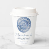 Gobelets En Papier Blue Lace Mandala Wedding (Recto)