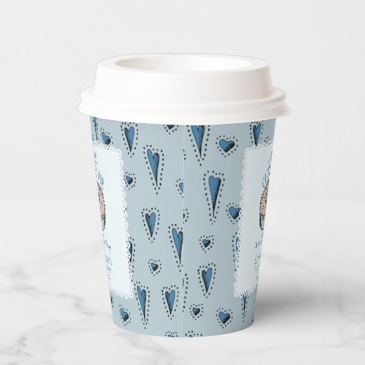 Gobelets En Papier Blue Little Cutie Pie Automne Bébé Garçon Douche (Droite)