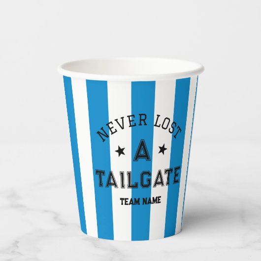 Gobelets En Papier Blue Never Love A Tailgate Custom Team Jour (Verso)